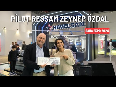 Pilot Ressam Zeynep Özdal SAHA EXPO&#039;da savunma ürünlerini çizdi