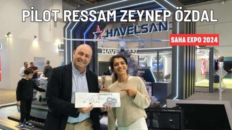 Pilot Ressam Zeynep Özdal SAHA EXPO’da savunma ürünlerini çizdi